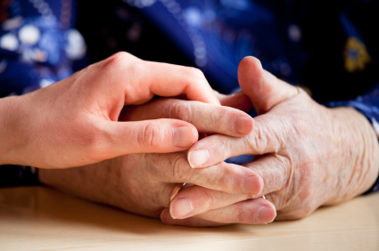 elderly person's hands