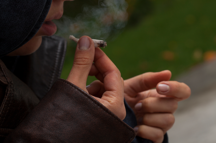 teen smoking a joint
